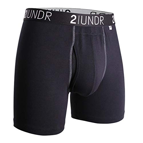2UNDR Men's Swing Shift Boxers (Black/Grey, Medium)