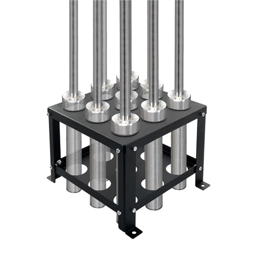 VANROUG 9 Bar Olympic Barbell Vertical Floor Stand Storage Rack, Olympic Barbell Storage Stand, Heavy Duty Vertical Barbell Holder Stand