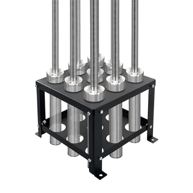 Barbell Holder Vertical Storage Rack, Heavy Duty Floor Stand Barbell Storage Rack, 9 Barbells Olympic Barbell Holder, Barbell Rack Stand Fit 2-inch Olympic Bars Olympic Bars, Curl Bars, Triceps Bars