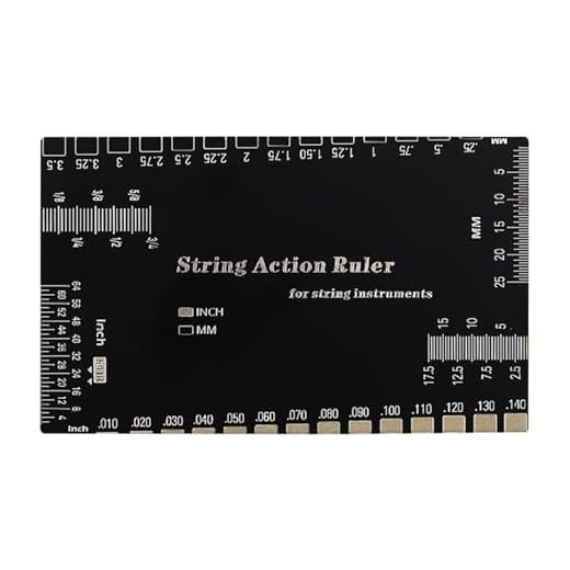 Renchey Medidor De Altura De Cuerdas Para Guitarra,Herramienta de Medición para Ajuste de Altura de Cuerdas de Guitarra - Regla de Precisión para Ajuste de Instrumentos de Cuerda Accesorio para