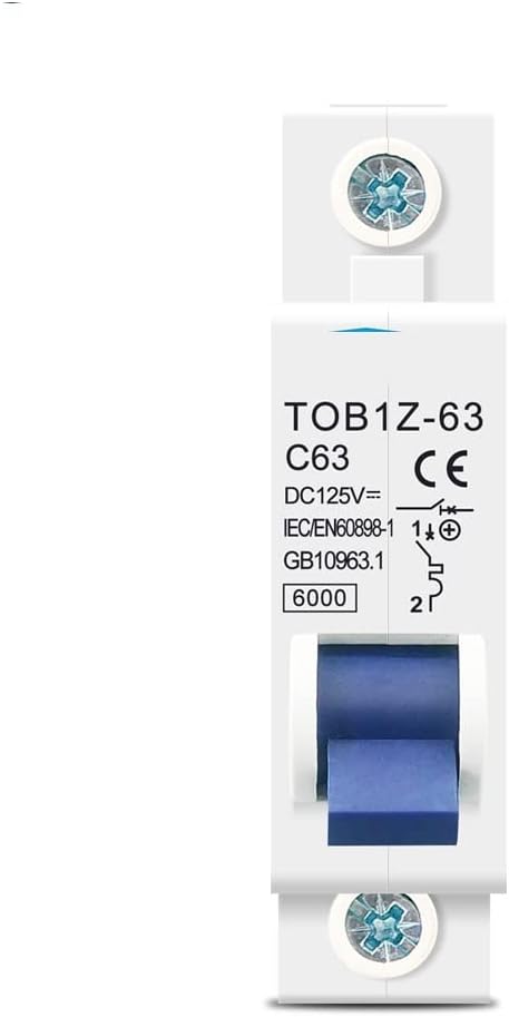 Circuit Breaker DC MCB 6KA 1P 125V Mini Circuit Breaker 3A 6A 10A 16A 20A 25A 32A 40A 50A 63A (Size : 40A)