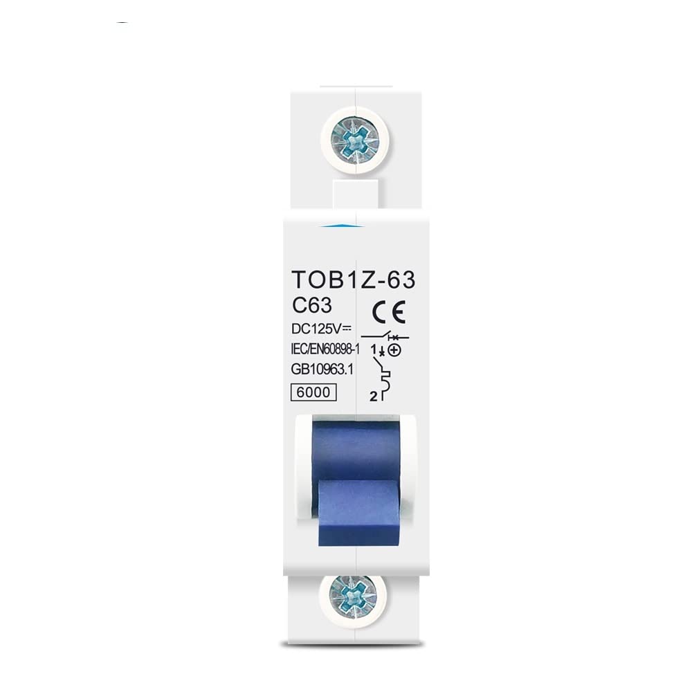 AVSBBYEPS Circuit Breaker DC MCB 6KA 1P 125V Mini 3A 6A 10A 16A 20A 25A 32A 40A 50A 63A(16a)