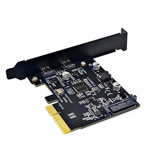 Sintech PCI-E 4X to USB 3.1 Adapter,PCI Express Type C Gen 2 (10 Gbps) 2-Port Expansion Card with Asmedia Chipset ASM3142 (Dual Type C) - Thumbnail 2