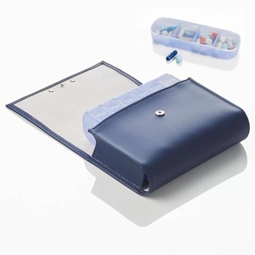 Pilbox Porta Comprimidos Semanal Maxi Azul Marinho