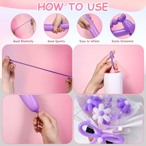 Gcb RAINBOW LONG BALLOON 100PCS 100Pcs 260Q Long Skinny Balloons Rainbow Twisting Animal Balloons Kids' Party Decoration Assorted Color Thicker Latex Modeling Magic Balloons thumb #2