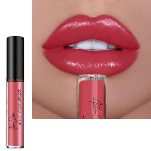 Image of Plumping Lip Gloss,Cream Texture High Shine Lip Gloss,Nude Lip Gloss Lifter Gloss,Waterproof Lipstick,Long-Lasting,Non Stick Cup Not Fade Velvet Liquid Lipsticks (1, Alle Shaw lip gloss)