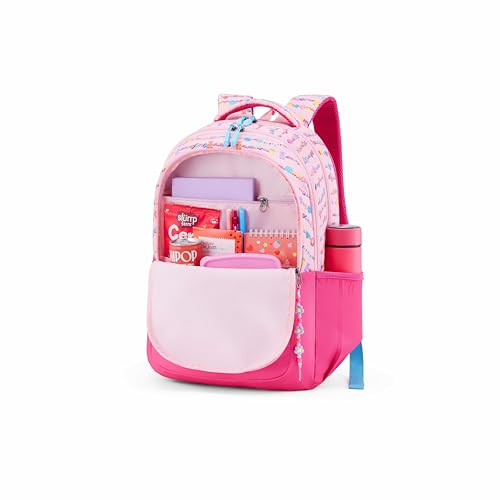 Image of American Tourister Sway | 32 Ltrs | 3 Compartments | Bottle Pocket | Ergonomic Padded Back Panel & Shoulder Straps | School Backpack for Boys & Girls | 1 Year International Warranty | Buddy Pink