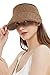 Giolshon Sombrero para el Sol Plegable Enrollable para Mujer, Gorra de Playa de Golf de Paja de ala Ancha, Visera de Rafia Tejida Ajustable 1905 Caqui