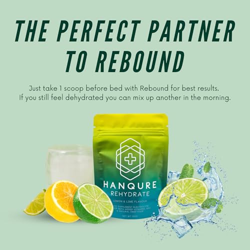 Hanqure Rehydrate | Hydration Powder Electrolyte Drink Mix to Rehydrate Fast Recovery Lemon Lime Flavour with NAC, Vitamin C, Magnesium. Hypotonic Effervescent Mix. 10 Servings per Sachet. - Image 3