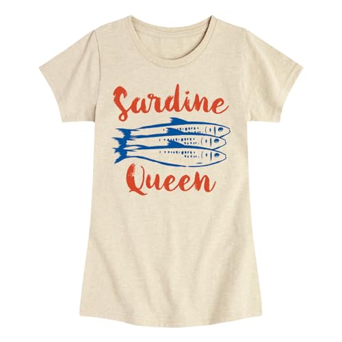 Instant Message - Sardine Queen - Toddler and Youth Girls Fitted Short Sleeve Graphic T-Shirt