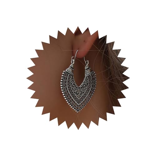 Inateannal Boucles D'oreilles Pendantes Coeur En Filigrane Bijoux Tribal Ethniques