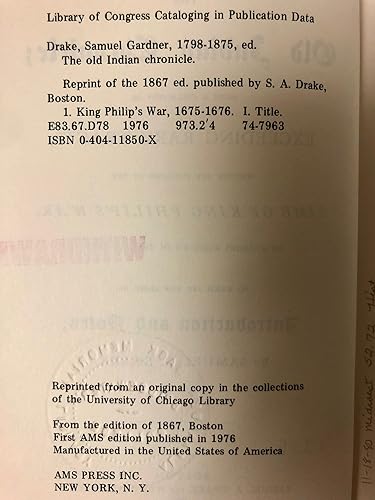 Old Indian Chronicle 040411850X Book Cover