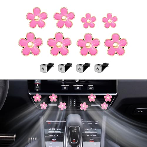 Image of 8PCS Daisy Flower Air Vent Clip Accessories, Air Conditioning Outlet Clip, Car Air Freshener Dashboard Accessories Charm, Auto Decorations Interior Universal Car Fresheners for Women