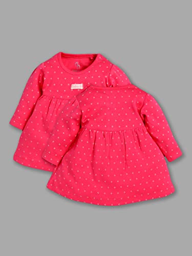 Image of BABY GO Full Sleeve Regular Round Neck A Line Frocks for Baby Girls (Pack of 2)