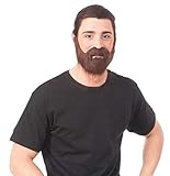 Forum Novelties 73600 Full Brown Beard with Moustache, One Size, Pack of 1