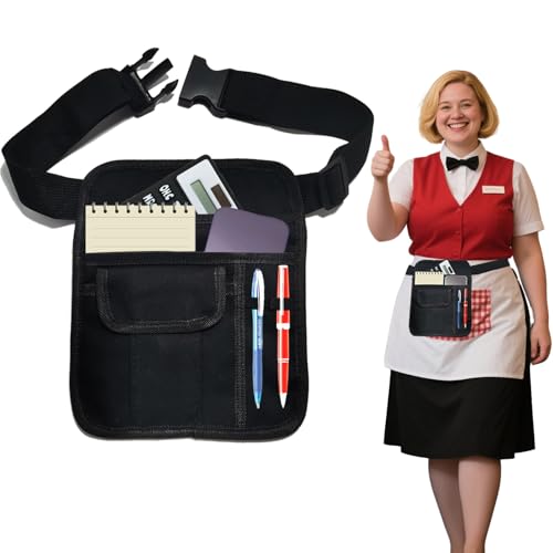 UlifeBetter Server Waist Pouch, Server Tool Pouch Belt Waitress Accessories Bag Server Apron with Pockets Adjustable Belt Waitress Apron Pouch Belt Pouch Tool Bag for Waiter Waitress（59in Belt）
