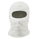 Croogo Ski Mask Balaclava Full Face Mask for Men Women Windproof Balaclava Hip hop Fashion Breathable Face Cover,White-LY03
