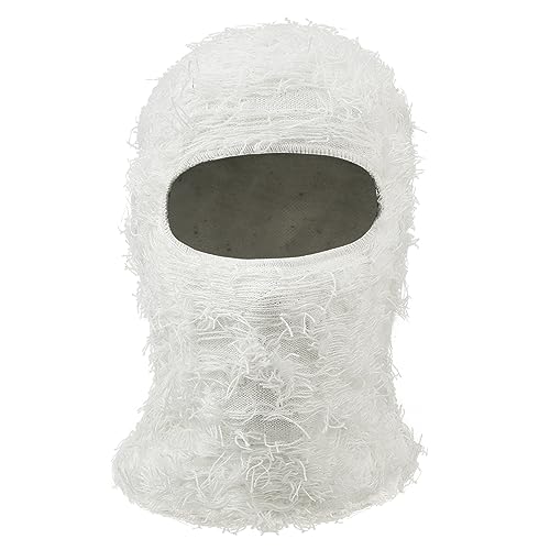 Croogo Ski Mask Balaclava Full Face Mask for Men Women Windproof Balaclava Hip hop Fashion Breathable Face Cover,White-LY03