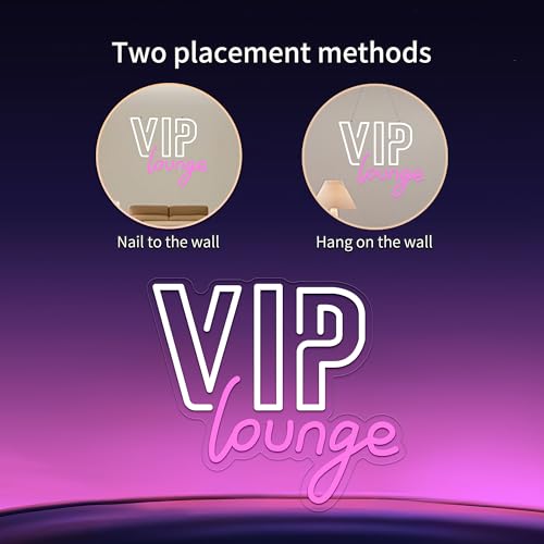 Image of VIP Lounge Neon Signs for Wall Decor, VIP Lounge Led Signs for Room Decor, Neon Light Up Sign with USB Powered for Bar, Hotel, Cafe, VIP Room, Home Decoration