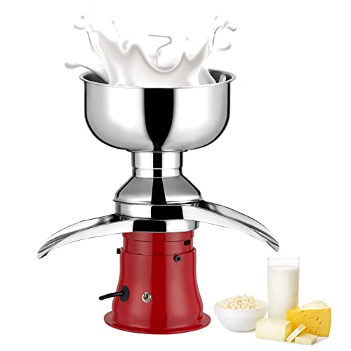 MaGiLL Separador de Crema eléctrico 50L/H, máquina desengrasadora Profesional de Leche Fresca de Queso de aleación de Aluminio, Velocidad Ajustable, para Leche de Vaca de Camello de Cabra