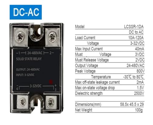 Relais statique monophasé DC-AC commutation silencieuse et refroidissement optimal 100A - 5