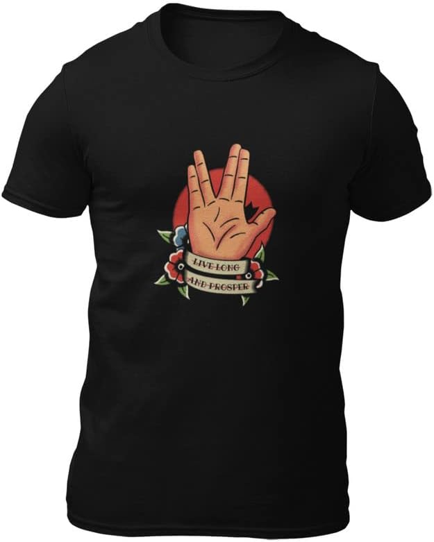 EqualLifePure Cotton Chest Print T Shirt-Sifi Series-Live Long and Prosper-Spock-Design-2-by ZingerTees-Men-EL9120472-M-MAS