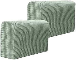 BESPORTBLE Chair Arm Protectors Sofa Armrest Cover Stretch Armchair Slipcover Protector Elastic Home Office Recliner Couch Loveseat Protective Cloth 2pcs (Green)