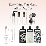 Kitsch 11 PCS Travel Bottles for Toiletries – Travel Essentials Kit for Shampoo, Conditioner, Lotion & More - TSA Approved Travel Bottles, Leak-Proof Refillable Travel Size Containers - Black & Ivory - Image 5