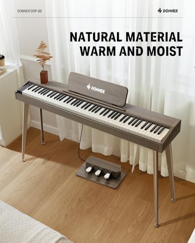 Donner OURA DDP-60 88 Key Digital Piano Keyboard+Donner Duet Piano Bench with Storage - image 7