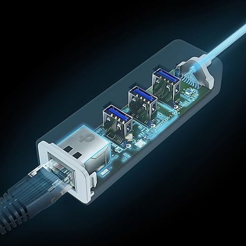 Image of TP-Link UE330C USB 3.0 Type-C 3-Port Gigabit Ethernet Network Adapter RJ45 LAN Wired Hub for Ultrabook, Chromebook, Laptop, Desktop, Plug & Play, Foldable and Portable Design