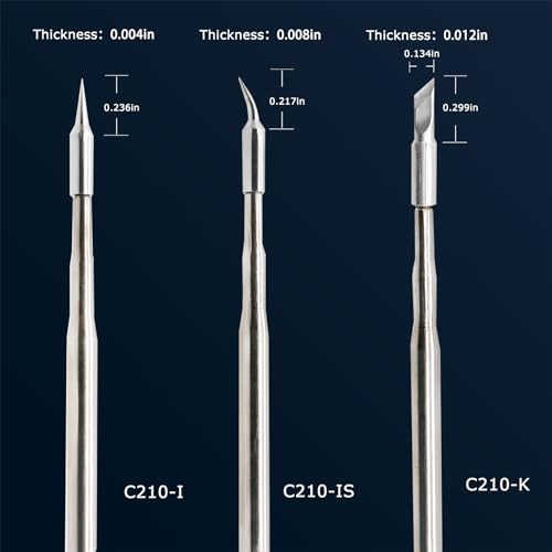 3PCS Soldering Iron Tips,C210-I IS K Replacement for C210-018 002 020, Constant Temperature, Compatible with JBC Soldering Station - Thumbnail 3