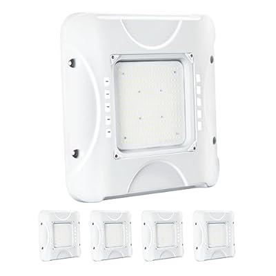 Parmida (4 Pack) LED Canopy Light, 150W, 0-10V Dimmable, 100-277VAC, IP65 Waterproof, ETL, Shop Light, 5700K, 16.5" x 16.5", Gas Station, Warehouse, Street, Area & Outdoor Lighting, Commercial Grade