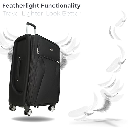 Image of Bite 2-Piece Softside Trolley Luggage Set | 360 Spinner Wheels | 360 Spinner Wheels, Telescopic Handle, Front Pockets, Twill Fabric, Travel Bag, 5 Years Warranty
