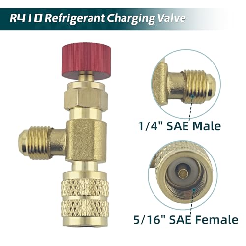Válvula de carga refrigerante R12 R22 R410, juego 2 piezas miniatura 4