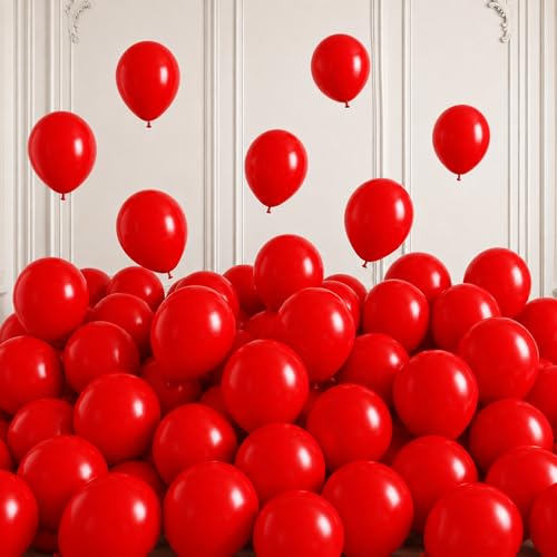 Image of Togvu Red Balloons, 50Pack 5 Inch Small Mini Matte Red Latex Party Balloons for Valentine's Day Anniversary Cherry Birthday Graduation Casino Patriotic Party Decorations Supplies