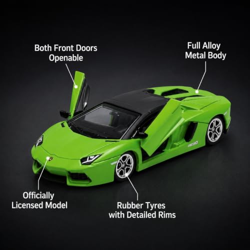 Image of Wizplex CCA Officially Licensed Lamborghini Aventador Coupe 1:64 Scale Die Cast Metal Car - Collectible Alloy Supercar with Openable Doors & Free-Rolling Wheels, Display Showpiece for Kids 3+