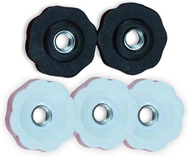 50PCS Thumb Plastic Nut flower Type Nuts 16.6 OD 3.6mm Thickness Nutted White/Black M4 - (Size: M4(Black))