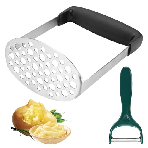 Triturador de patatas de acero inoxidable, prensador de patatas manual, prensador de patatas para cocina, puré de patatas, pelador para puré de patatas, puré de patatas cremoso