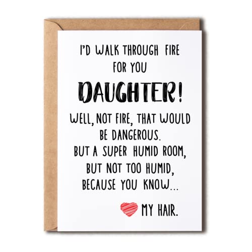 OystersPearl Id Walk Through Fire For You Daughter Card Funny Daughter Gifts Gifts For Daughter From Mom - Daughter Card - Gift Card For Daughter