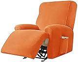 ➤【ALTA CALIDAD】: Esta innovadora funda de sofá reclinable de 4 piezas de un solo asiento está hecha de 92% poliéster + 8% elastano. Tiene una sensación de lujo de alta elasticidad bidireccional, suave en la mano y duradera, con buena transpirabilidad, mano de obra exquisita, buena resistencia al desgaste y antideslizante, brindándole una experiencia táctil cómoda.