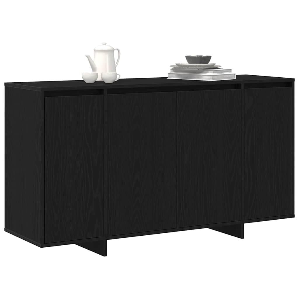 Vidaxl Black Oak Sideboard 135 X 41 X 75 Cm Engineered Wood