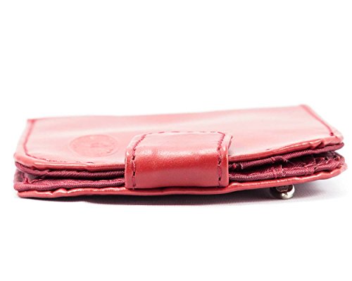 Big Skinny Women's Taxicat Leather Bi-Fold Slim Wallet, Holds Up To 25 Cards, Red #TOP6