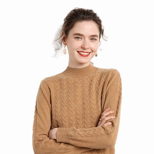HULUV Women's Cashmere Half Turtleneck Sweater Women's Solid Color Long