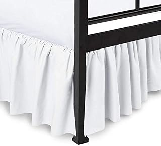 Dust Ruffle with Split Corner Ruffled Gatherd Bed Skirt with Platform Three Sided