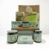 VinNatura - Cesta Gourmet Vegana Terra - Aperitivos con Conservas Vegetales y Algas Ecológicas Gallegas - Regalo Vegano Gallego