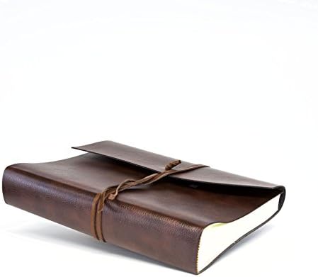 BELCRAFT Tivoli Large Recycled Leather Photo Album, Memory Photo Album, Scrapbook, Picture Album 6x4, A4 (23x30 cm) Brown