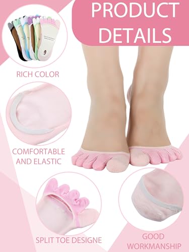 Image of Bencailor 6 /15 Women Cotton Five Toe Socks No Show Ankle Socks with Toes Separated for Athletic Walking Yoga
