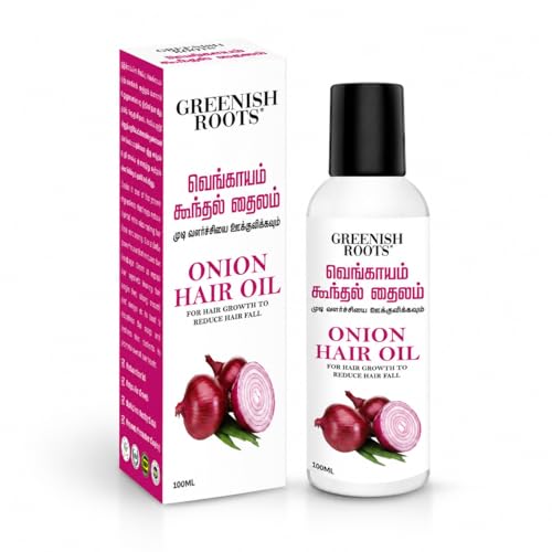 Image of Greenish Roots | Onion Hair oil | Hair growth oil | Dandruff Control | Scalp Nourishment | Suitable for All Hair Types | Boosts Hair Volume -100ml