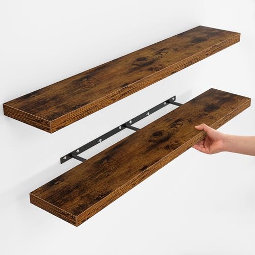 Fun Memories Floating Shelves for Wall, Rustic Wood Wall Mounted