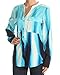 Calvin Klein Women's Printed Crew-Neck Roll-Sleeve Blouse